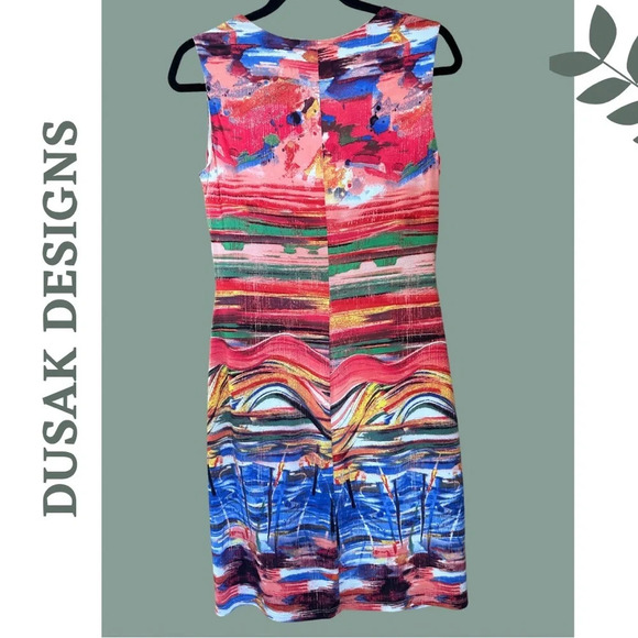 Women’s Sleeveless Sheath Dress Stretch Multi Colour Lined Red Black Size Medium - Picture 3 of 7